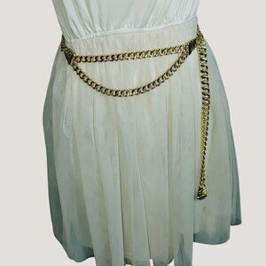 Gold Chain Waist Belt Double Layer Design Versatile Adjustable Vintage Style